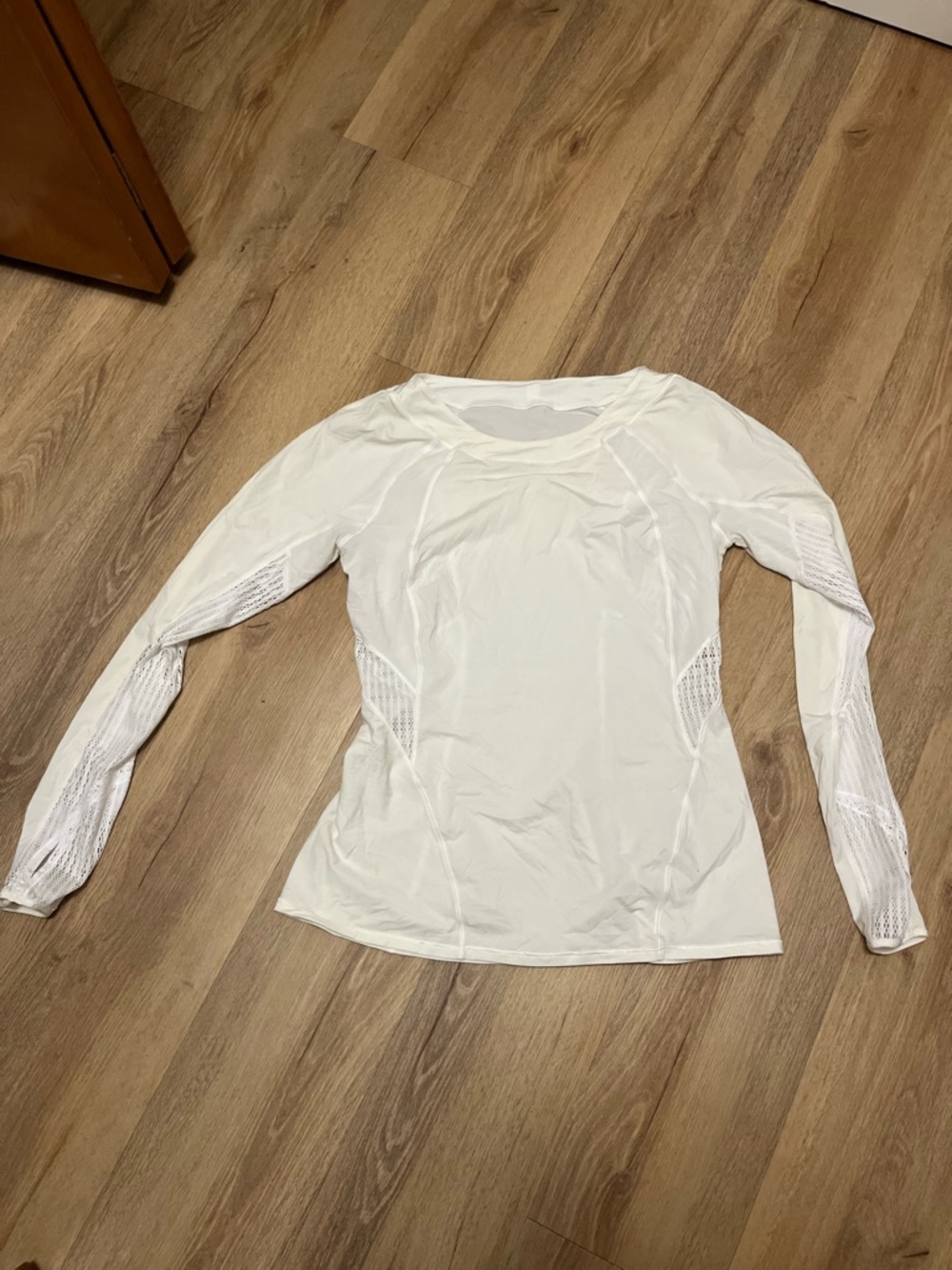 lululemon athletica White Long Sleeve Mesh-Panel Top